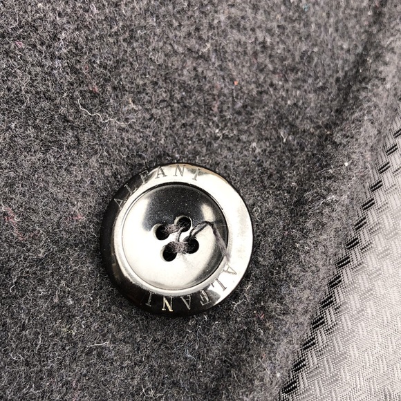 Alfani Black Cashmere Wool Cotton Pockets 4 Button Down Coat - Picture 12 of 12